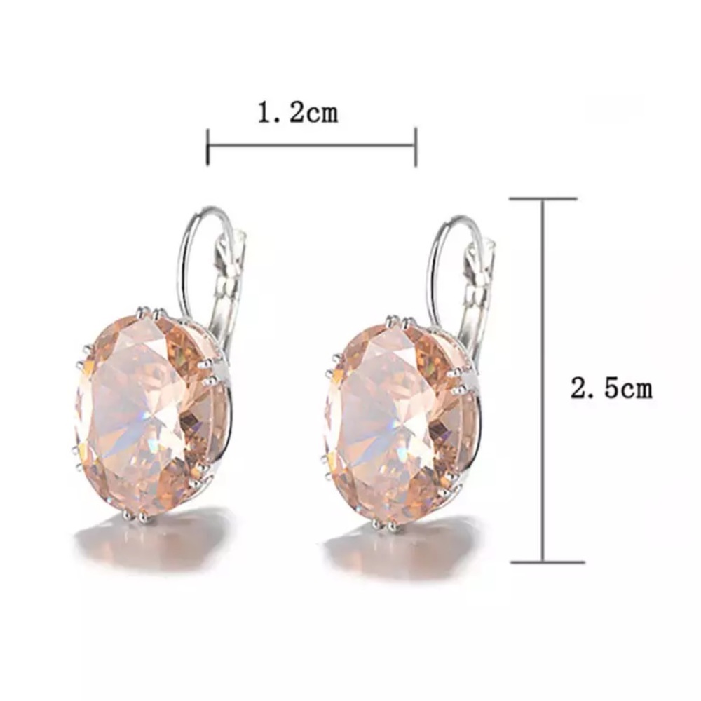Sterling Silver Plated Morganite Earrings - Picture 5 of 5
